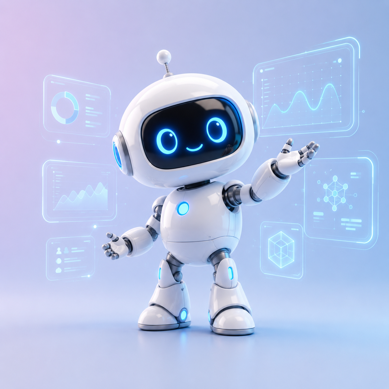 SaaS 机器人助手 IP 3D Mascot